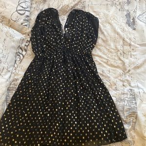 Zara dress size small black with gold polka dots